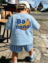 Baby Boys' Short Sleeve Cartoon Striped T-Shirt and Shorts Set