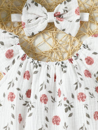 Set Bodysuit Ruffle Bando Bayi Perempuan 2 Pcs
