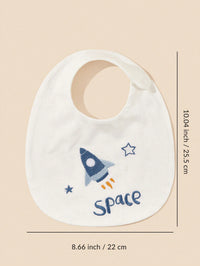Set Celemek Bayi Laki-Laki Motif Bordir Hewan Acak 3 Pcs