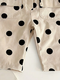 Jumpsuit Motif Polka Dot Kancing Depan Bayi Perempuan