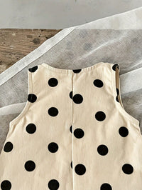 Jumpsuit Motif Polka Dot Kancing Depan Bayi Perempuan