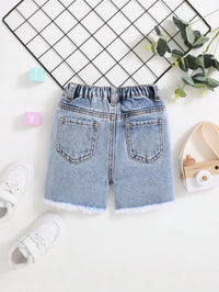 Celana Pendek Denim Baggy Robek Aksen Saku Bayi Laki-Laki
