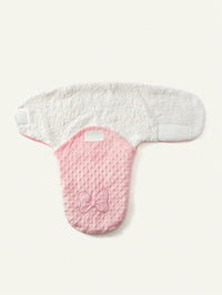 Bedong Selimut Bayi Lembut Double-Layer Bordir Pita 1 Pcs