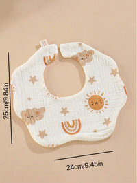 Celemek Bayi Motif Bunga 6 Lapis Bahan Katun Lembut