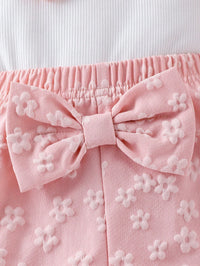 Set Atasan Bunga dan Celana Pendek Bayi Perempuan 2 Pcs