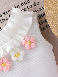 Set Atasan Bunga dan Celana Pendek Bayi Perempuan 2 Pcs