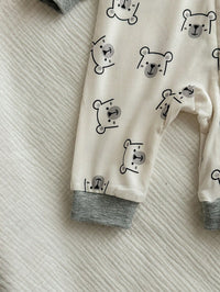 Jumpsuit Lengan Panjang Resleting Motif Kartun Bayi Baru Lahir 1 Pcs