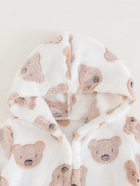 Jubah Mandi Bayi Motif Kartun Beruang Lengan Panjang 1 Pcs