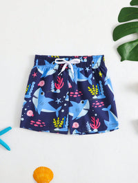Baby Boy Crab & Ocean Creature Print Beach Shorts กางเกงว่ายน้ำเด็กทารก Boy Swim Trunk Set ชุดว่ายน้ำสำหรับทารกกางเกงว่ายน้ำเด็กชายสำหรับฤดูร้อน ชุดว่ายน้ำเด็กทารก กางเกงว่ายน้ำเด็กผู้ชาย กางเกงชายหาด Boy Beachwear กางเกงว่ายน้ำสำหรับเด็ก ชุดว่ายน้ำเด็กผู้ชาย กางเกงว่ายน้ำเด็กผู้ชาย Crab Shark กางเกงว่ายน้ำ Boy Beach Trunks