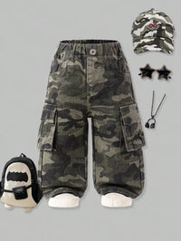 Celana Kargo Motif Camouflage Full Elastic Waist Bayi Perempuan 1 Pcs