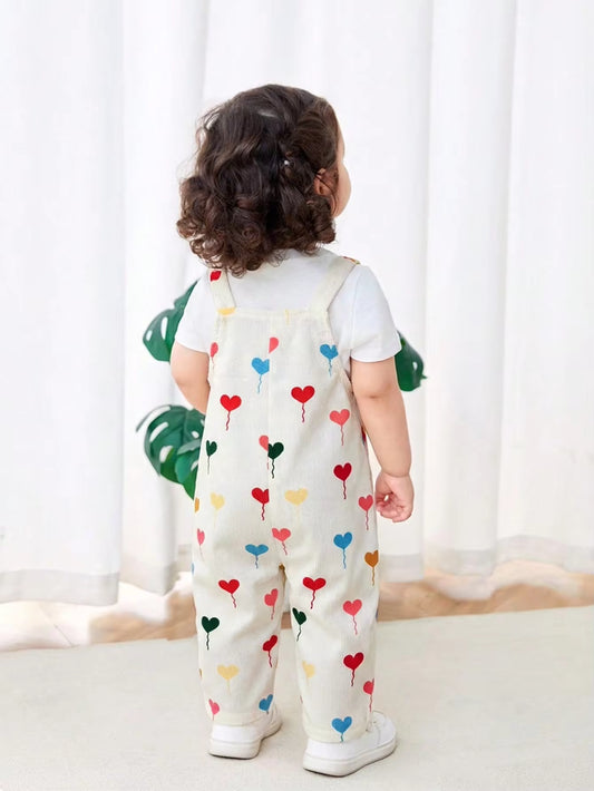 Romper Tanpa Lengan Motif Hati Bayi Perempuan