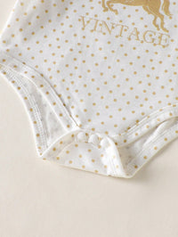 Set Romper Lengan Pendek Celana Dan Celemek Bayi 3 Pcs