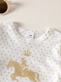 Set Romper Lengan Pendek Celana Dan Celemek Bayi 3 Pcs