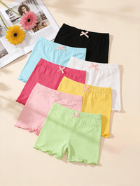 Set Celana Legging Pendek Ruffle Anak Perempuan 7 Pcs