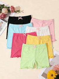 Set Celana Legging Pendek Ruffle Anak Perempuan 7 Pcs