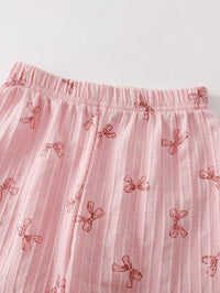 Set Piyama Lengan Pendek Kerah Jacquard Bayi Perempuan 2 Pcs