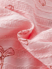 Set Piyama Lengan Pendek Kerah Jacquard Bayi Perempuan 2 Pcs