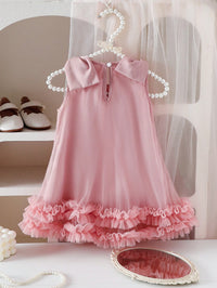 Dress Bertingkat Ruffle Tanpa Lengan Bayi Perempuan