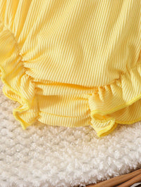 Set Bodysuit Bando Tali Ruffle Bayi Perempuan