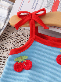 Bodysuit Tali Bayi Perempuan Hiasan Ceri 3D 1 Pc
