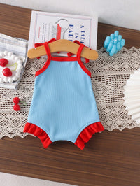 Bodysuit Tali Bayi Perempuan Hiasan Ceri 3D 1 Pc