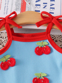 Bodysuit Tali Bayi Perempuan Hiasan Ceri 3D 1 Pc