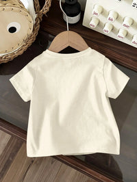 Baby Boy Summer Casual Cute Carrer Day Cartoon Dinosaur Graphic T-Shirt, Soft Short Sleeve Round Neck Top, Graffiti Playful Kids