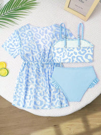 Set Pakaian Renang Motif Macan Tutul Bayi Perempuan 3 Pcs