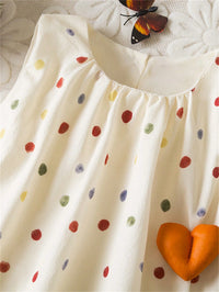 Dress Tanpa Lengan Motif Polka Dot Hati Bayi Perempuan