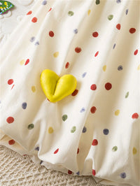 Dress Tanpa Lengan Motif Polka Dot Hati Bayi Perempuan