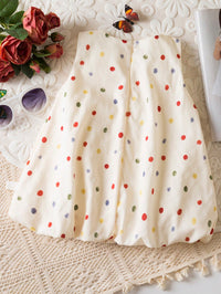Dress Tanpa Lengan Motif Polka Dot Hati Bayi Perempuan