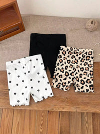 Set Pakaian Rajut Motif Bunga dan Macan Tutul Bayi Perempuan 3 Pcs