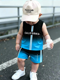 Set Kaos Tanpa Lengan Motif Bunga dan Celana Pendek Bayi 2 Pcs