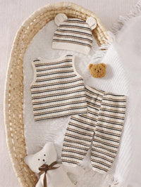 Set Rompi Celana Tutup Kaki dan Topi Bayi Baru Lahir 3 Pcs