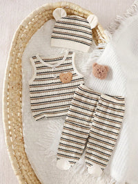 Set Rompi Celana Tutup Kaki dan Topi Bayi Baru Lahir 3 Pcs