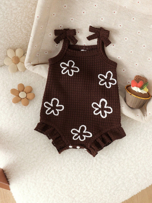 Bodysuit Tali Bayi Perempuan Rajut Jacquard 1 Pc