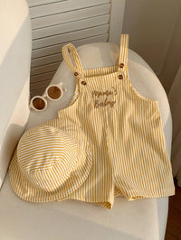 Set Overall Celana Pendek dan Topi Bayi 2 Pcs