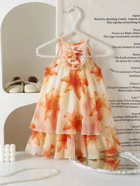 Dress Halter Bertingkat Ruffle Motif Bunga Bayi Perempuan