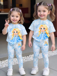 Set Kaos Lengan Pendek dan Legging Bayi Perempuan