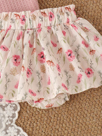 Set Baju Atasan Tali Celana Pendek Bayi Perempuan 2 Pcs