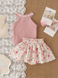 Set Baju Atasan Tali Celana Pendek Bayi Perempuan 2 Pcs