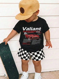 Baby Boys' Short Sleeve Cartoon Striped T-Shirt and Shorts Set