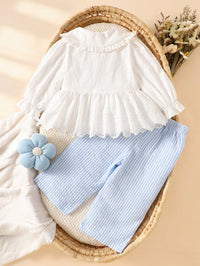 Set Kemeja Lengan Panjang Celana Panjang Bayi Perempuan 2 Pcs