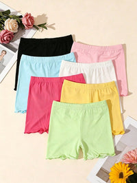 Set Celana Legging Pendek Ruffle Anak Perempuan 7 Pcs