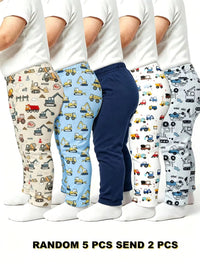 Celana Santai Motif Kendaraan Konstruksi Bayi Laki-Laki 2 Pcs