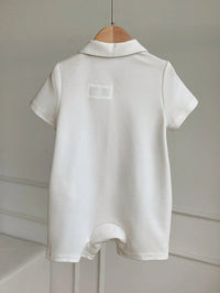 Romper Lengan Pendek Motif Tanaman Bayi Unisex 1 Pc