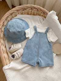 Set Overall Celana Pendek dan Topi Bayi 2 Pcs