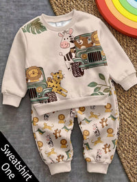 Sweatshirt Pullover Leher Bulat Motif Hewan Dongeng Lucu Bayi
