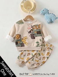 Sweatshirt Pullover Leher Bulat Motif Hewan Dongeng Lucu Bayi