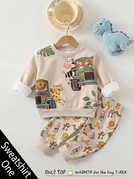 Sweatshirt Pullover Leher Bulat Motif Hewan Dongeng Lucu Bayi